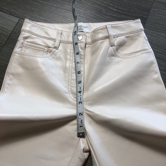 Aritzia Wilfred Melina Wide Leg High Waisted White Pleather Pants Size 0 - Picture 5 of 11